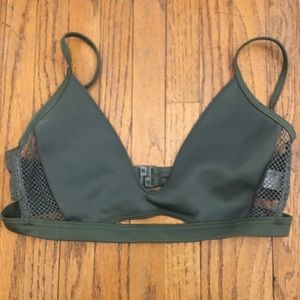 Army Green Bikini Top Mesh